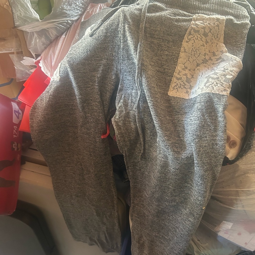 Gray Lace Womens pants
